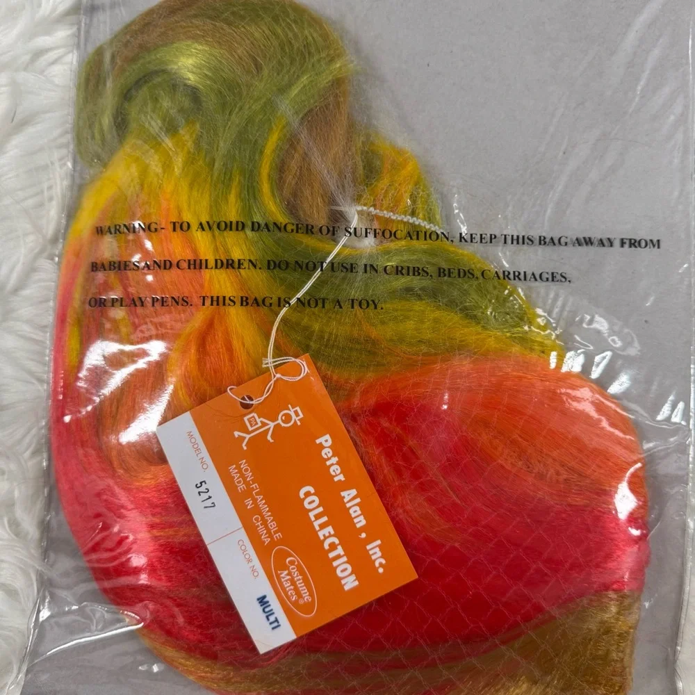 Rainbow Faerie Wig NEW with Red and Yellow Colors Halloween costume cosplay